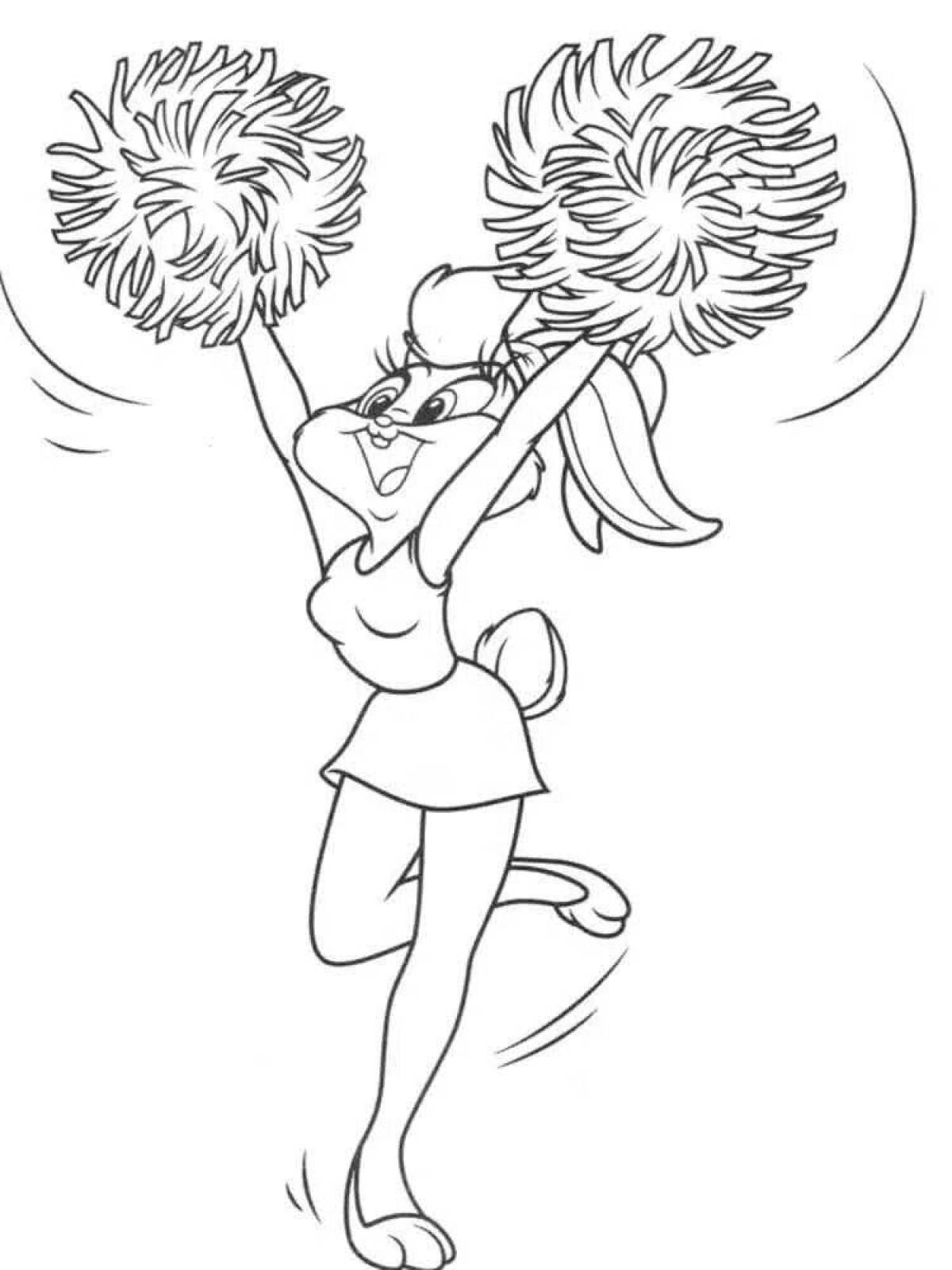 Coloring page bold cheerleading