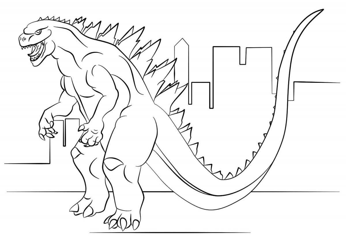 Godzilla's vibrant coloring page