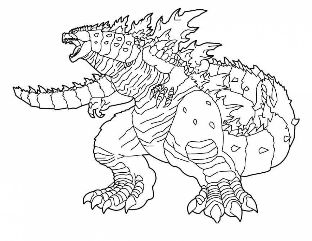 Coloring for menacing Godzilla