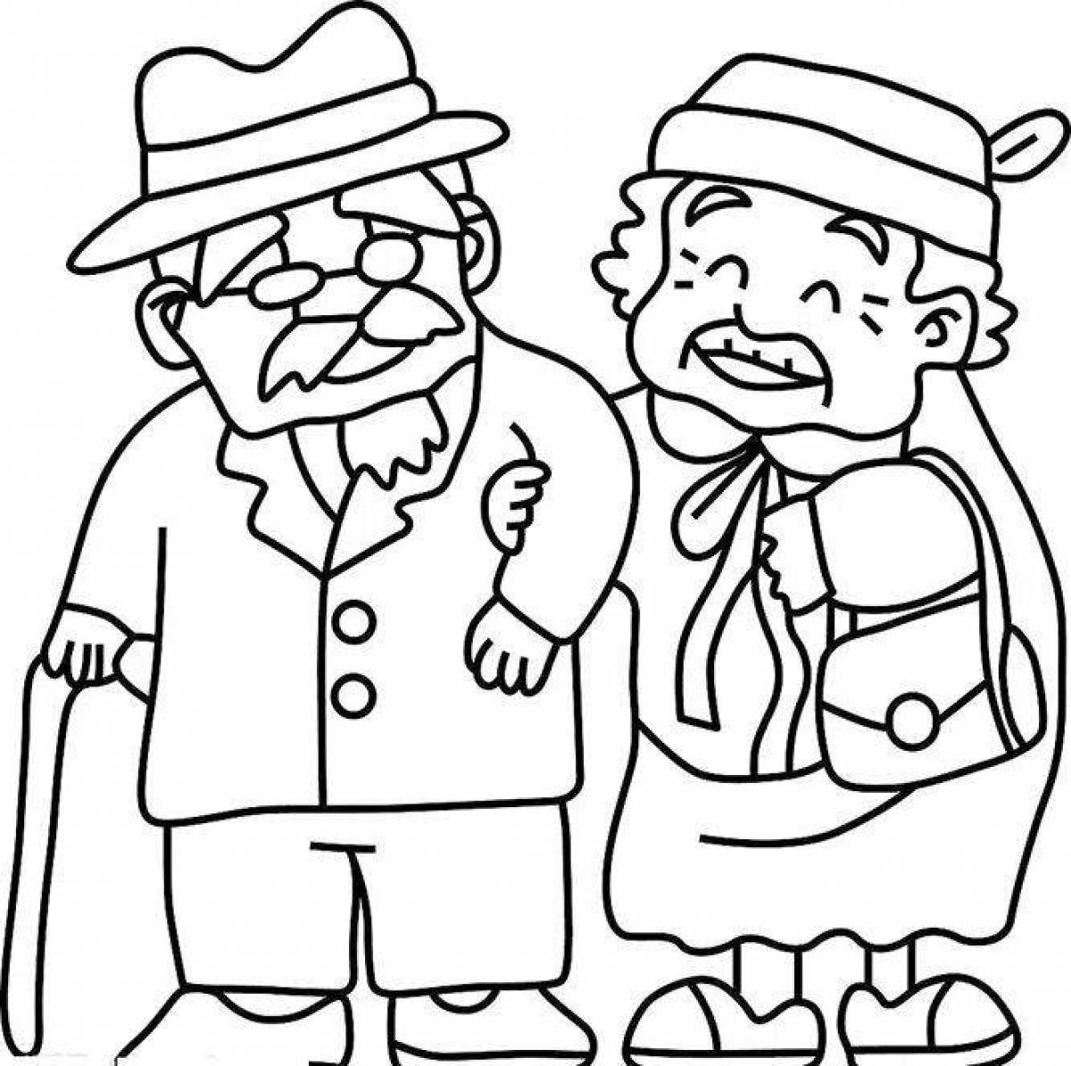 An entertaining coloring book for the elderly
