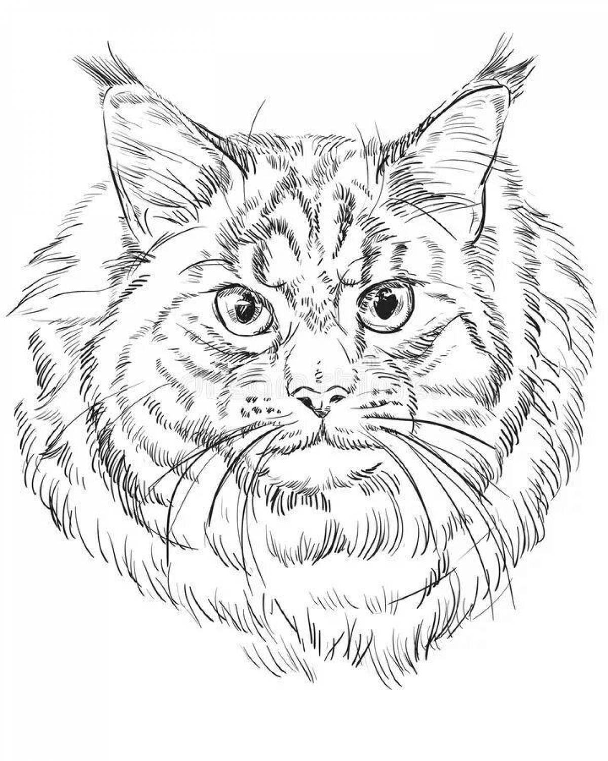 Cute Maine Coon coloring page