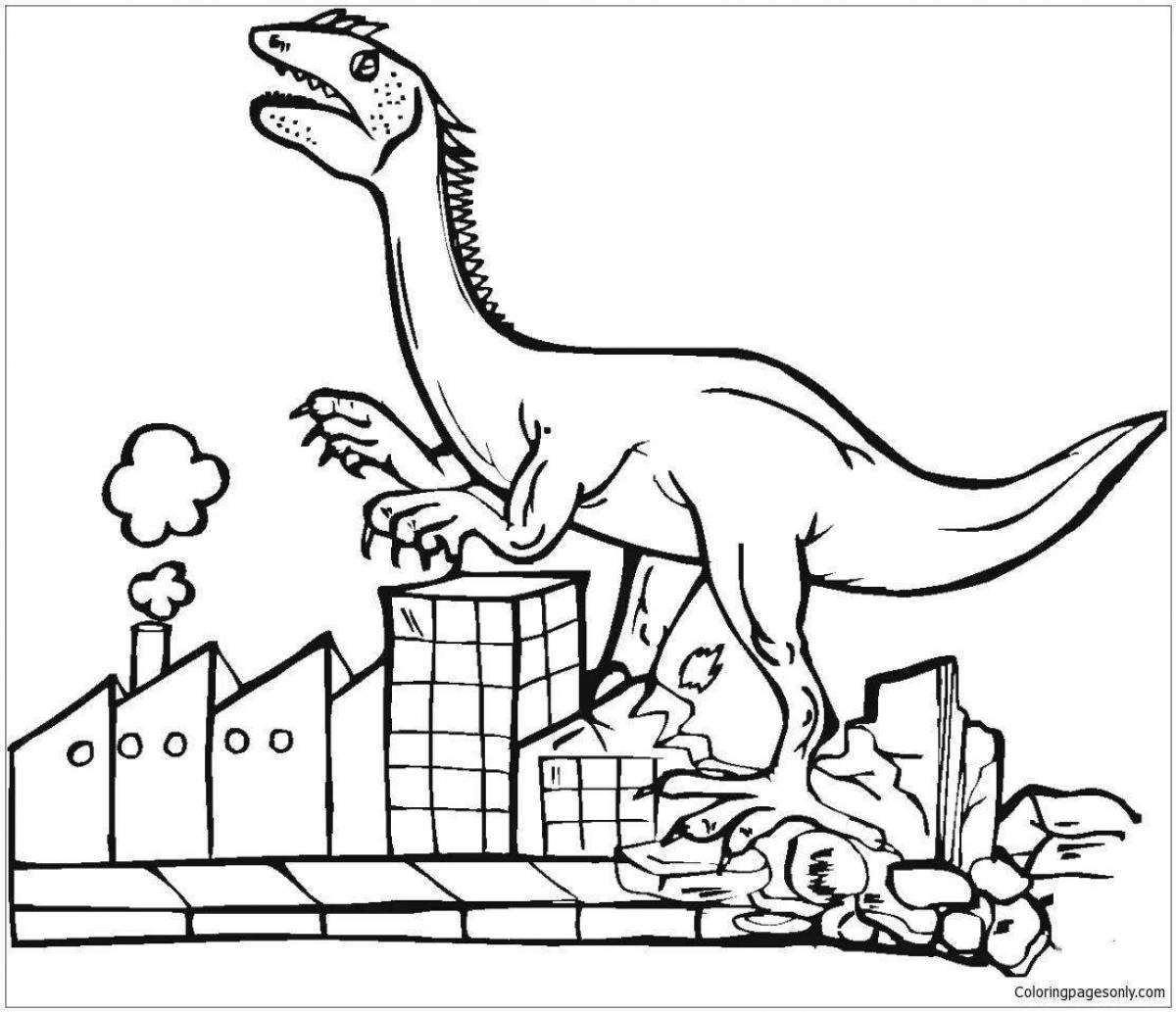 Раскраска для детей динозавры машины