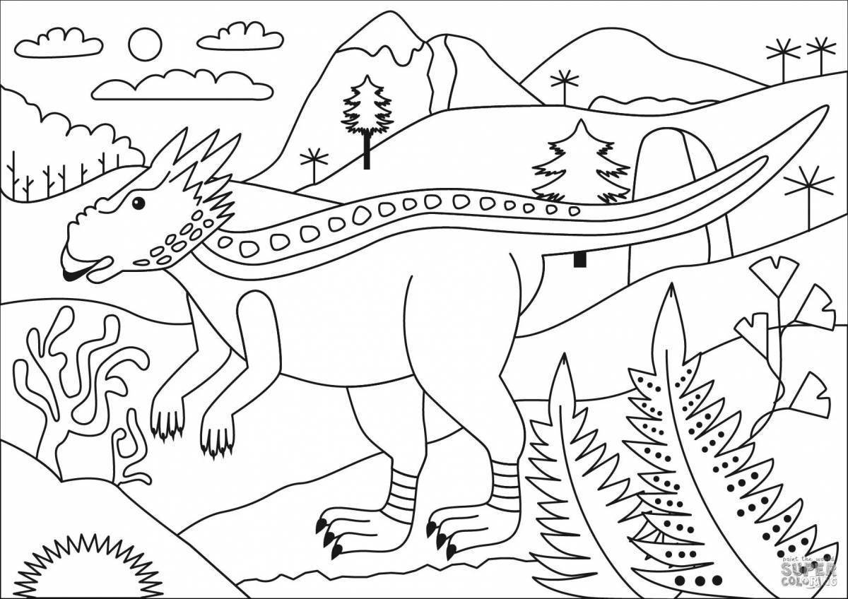 Новогодний динозавр раскраска