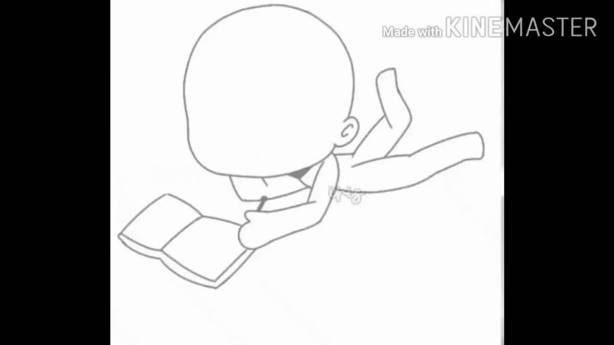 Animated poses gacha coloring book
