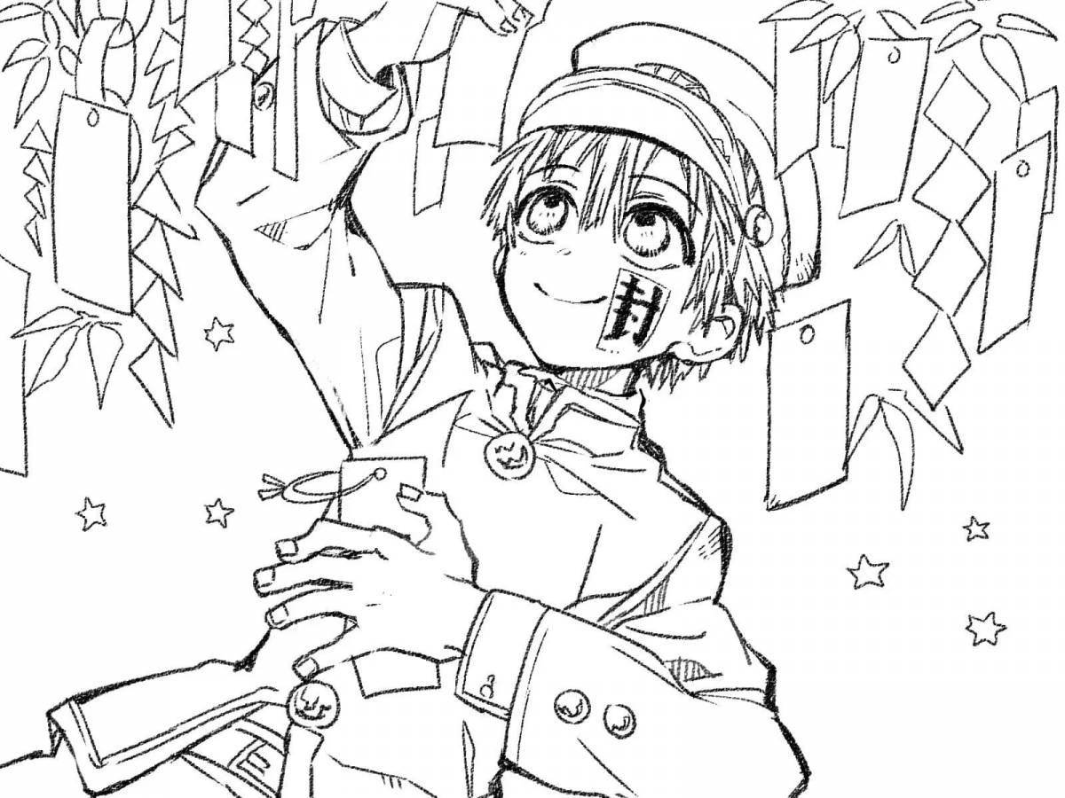 Hanako cute clothes coloring page