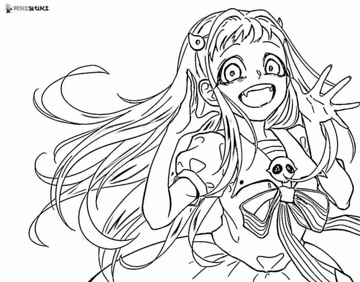 Coloring page gorgeous clothes hanako