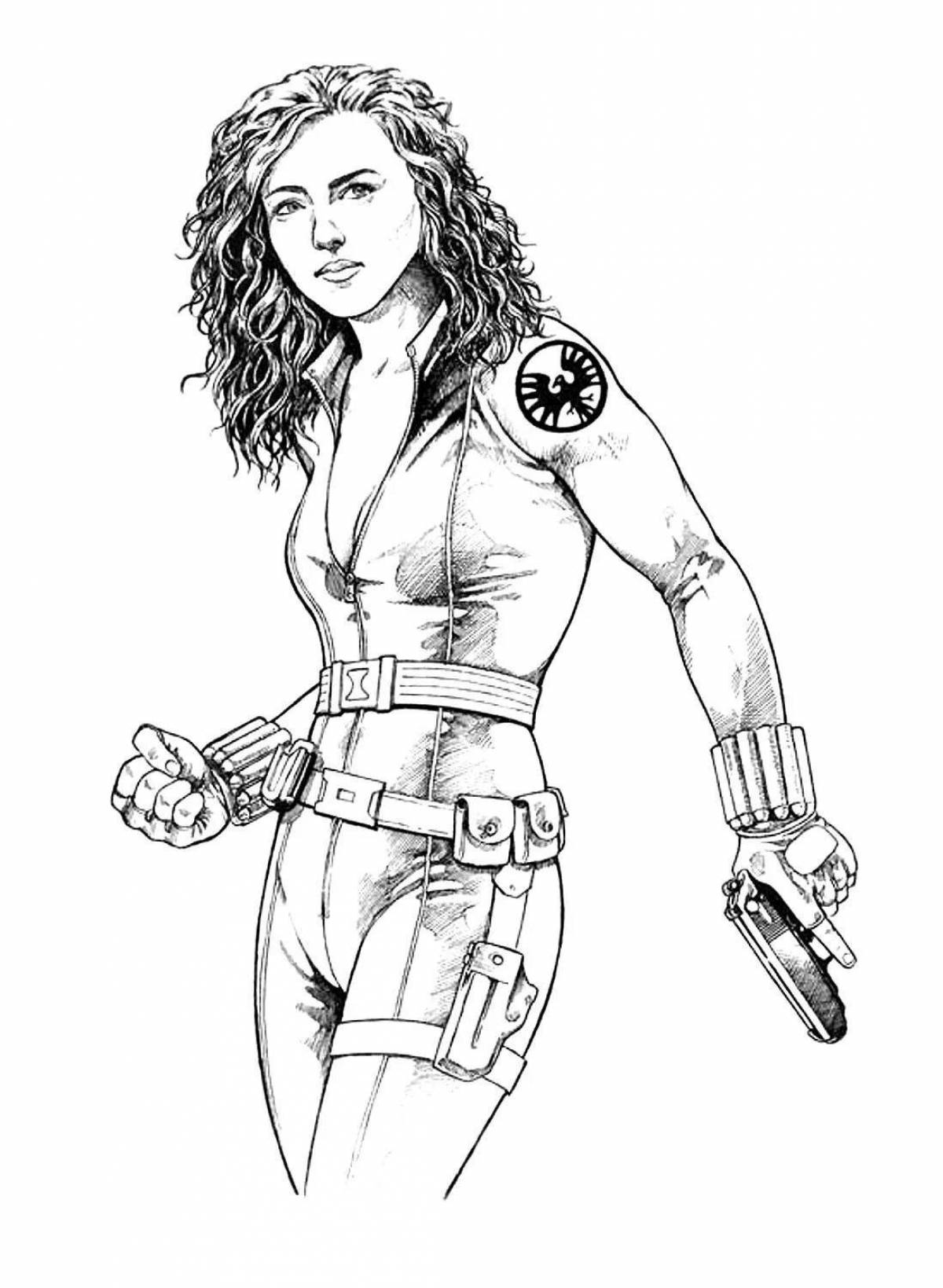 Раскраска Боевая женщины #3