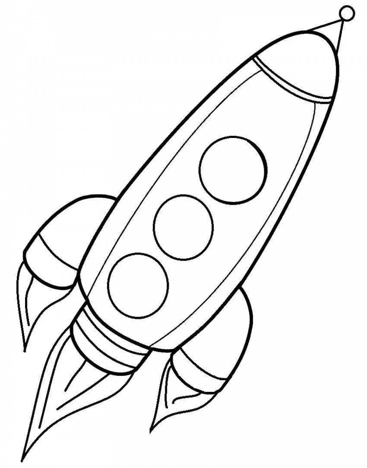 Веселый рисунок ракеты