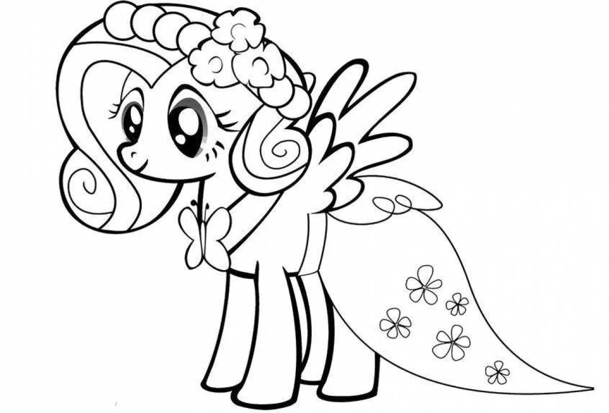Radiant little pony coloring page