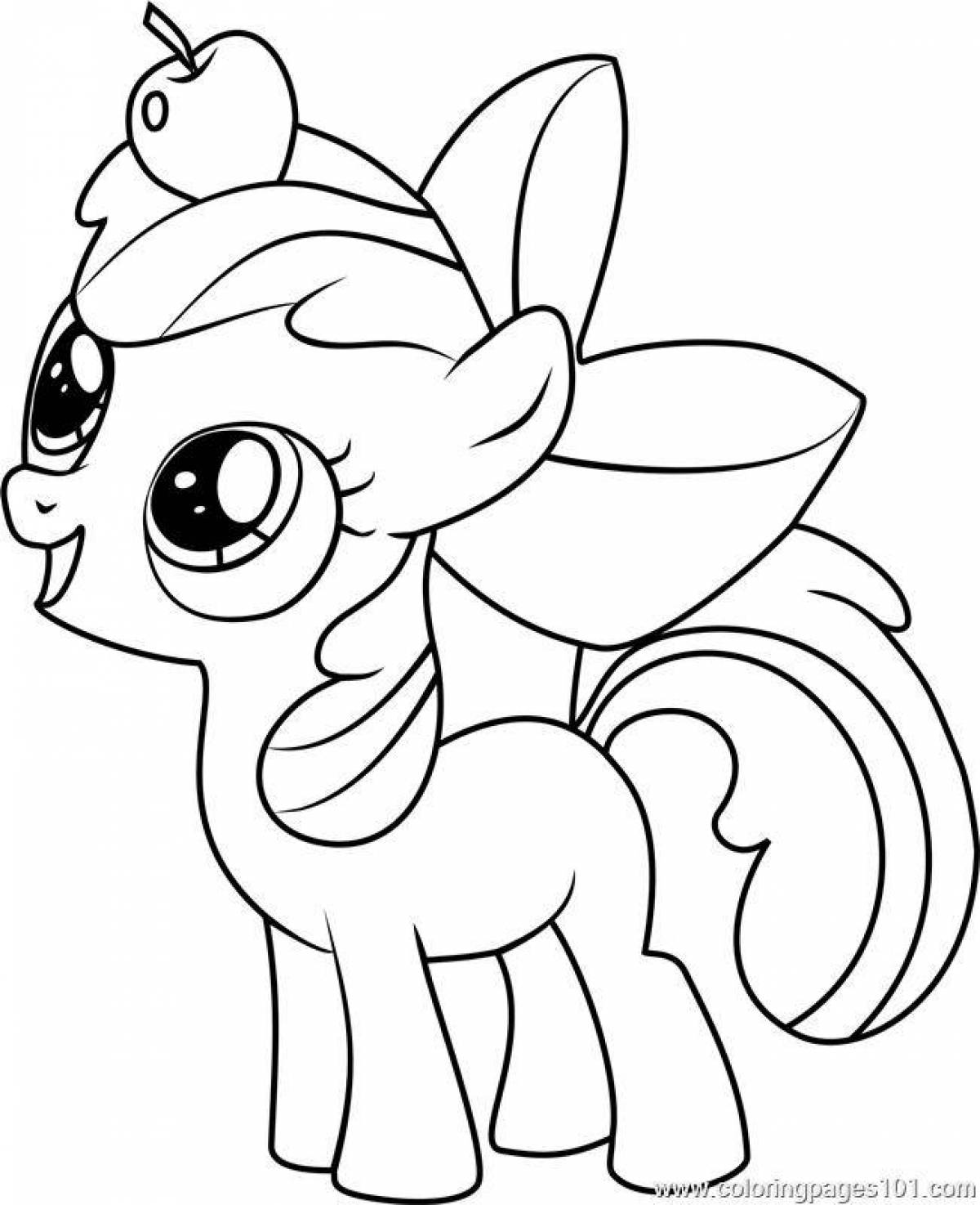 Adorable pony light coloring page