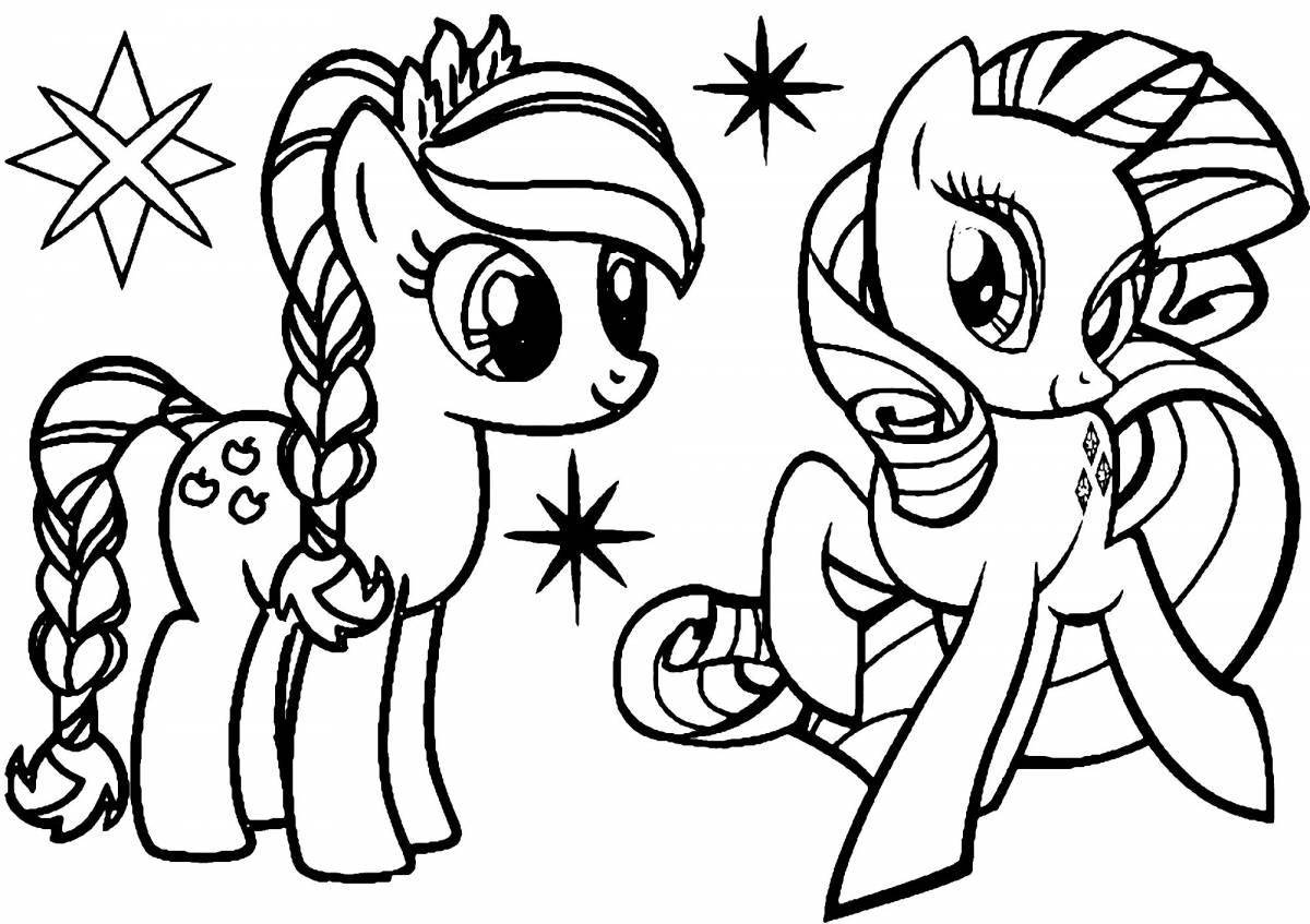 Coloring page cheerful pony light