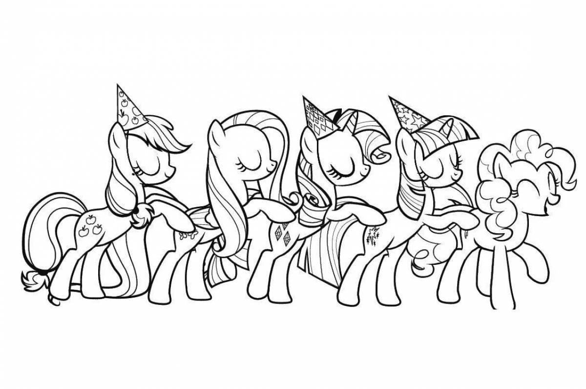 Bright pony light coloring page