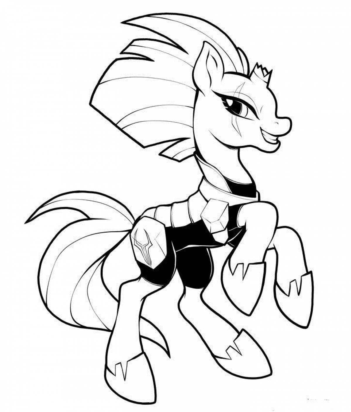 Brilliant pony light coloring page