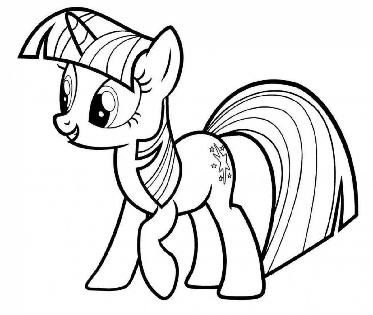 Exquisite pony light coloring page