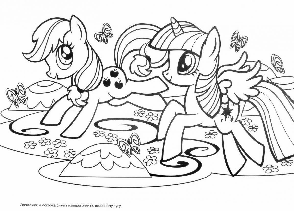 Coloring page wild pony light