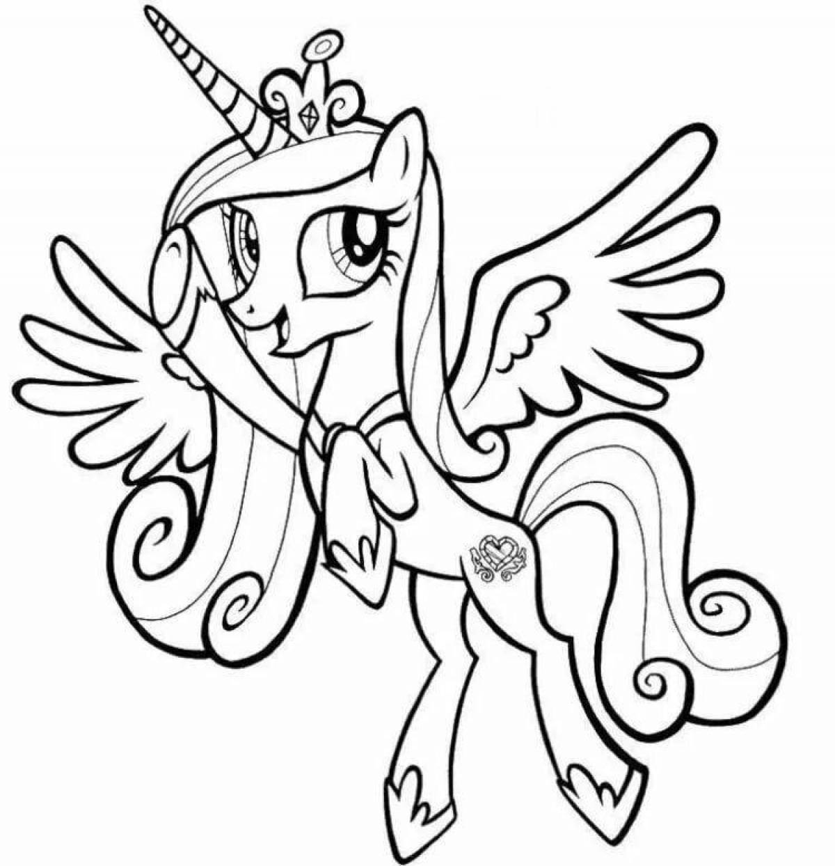 Dazzling pony light coloring page