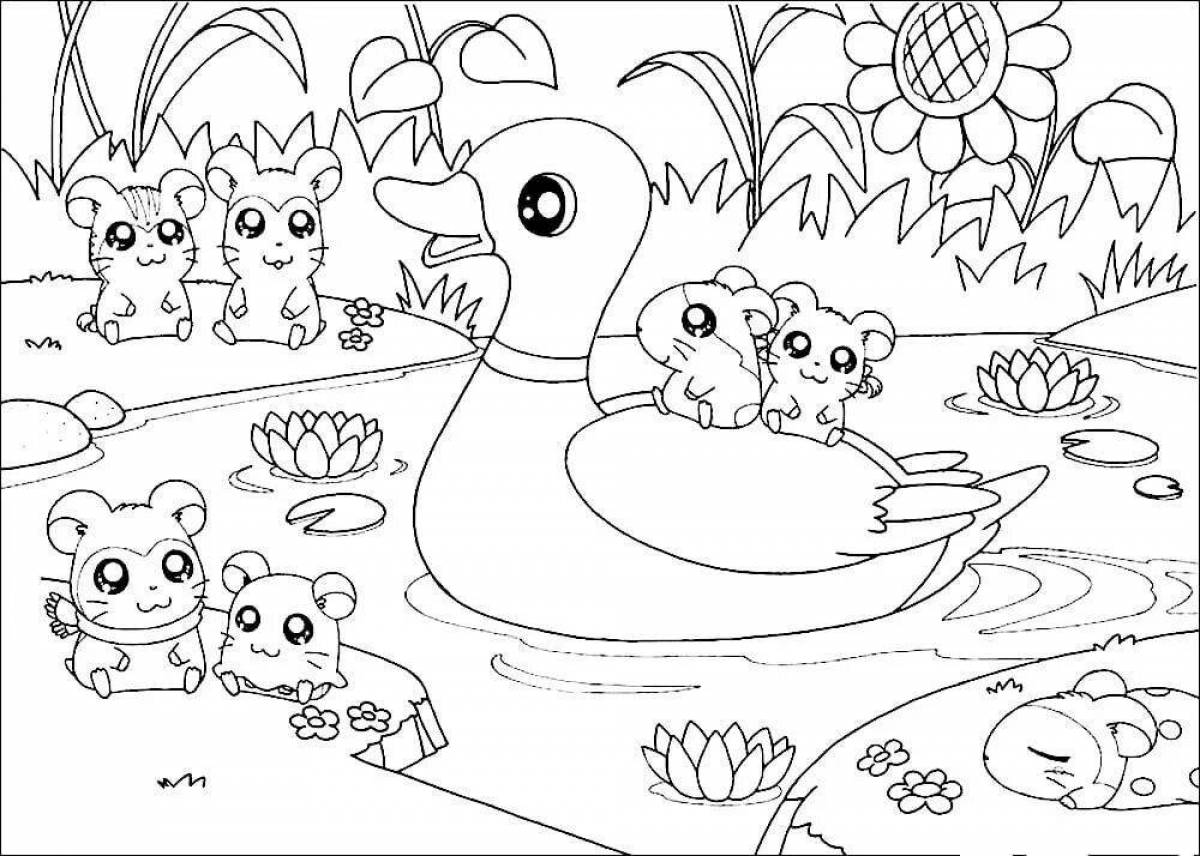 Fun coloring pages for hamsters