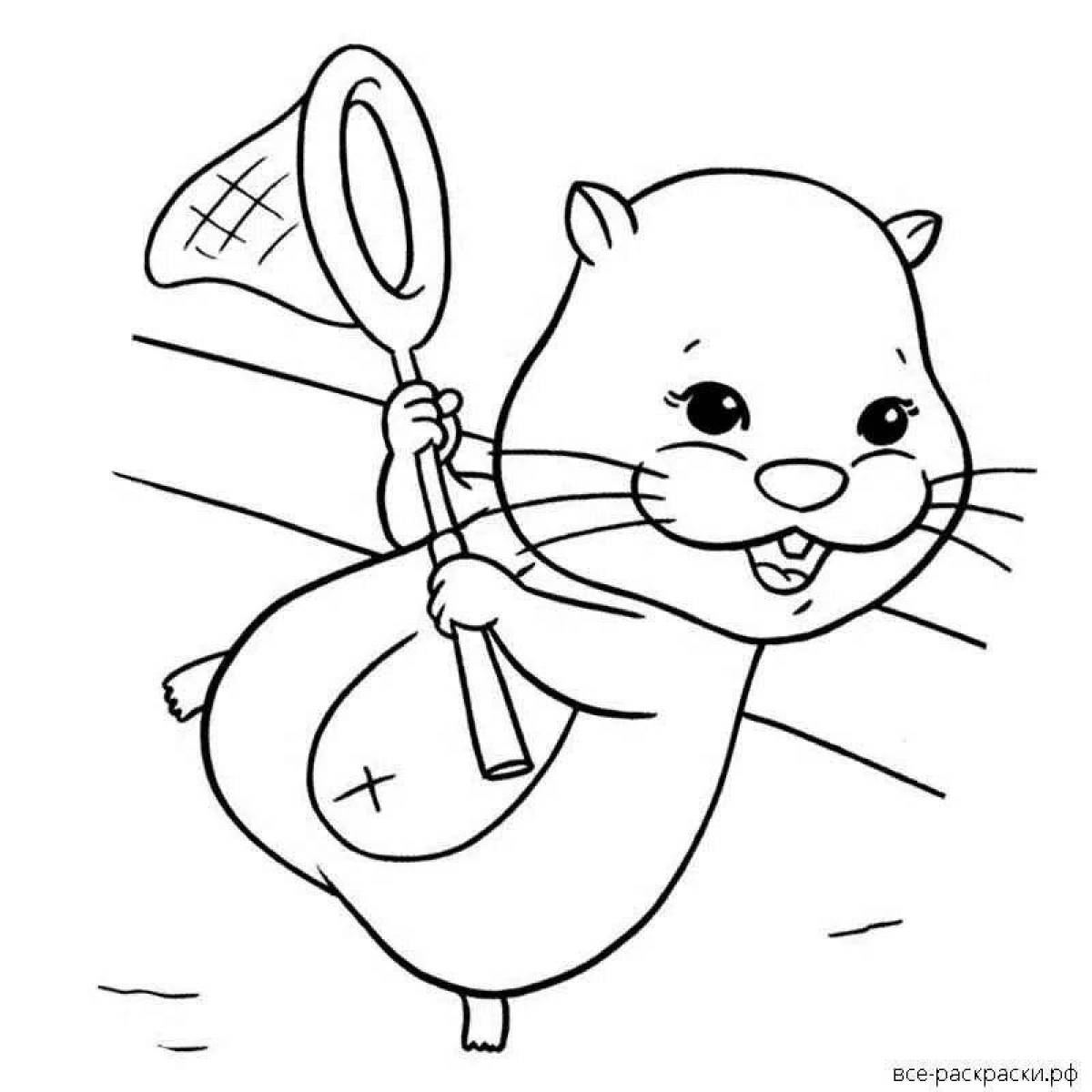Fun coloring pages for hamsters