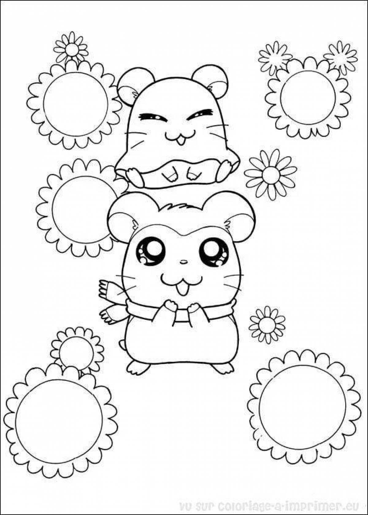 Fun coloring pages with hamsters