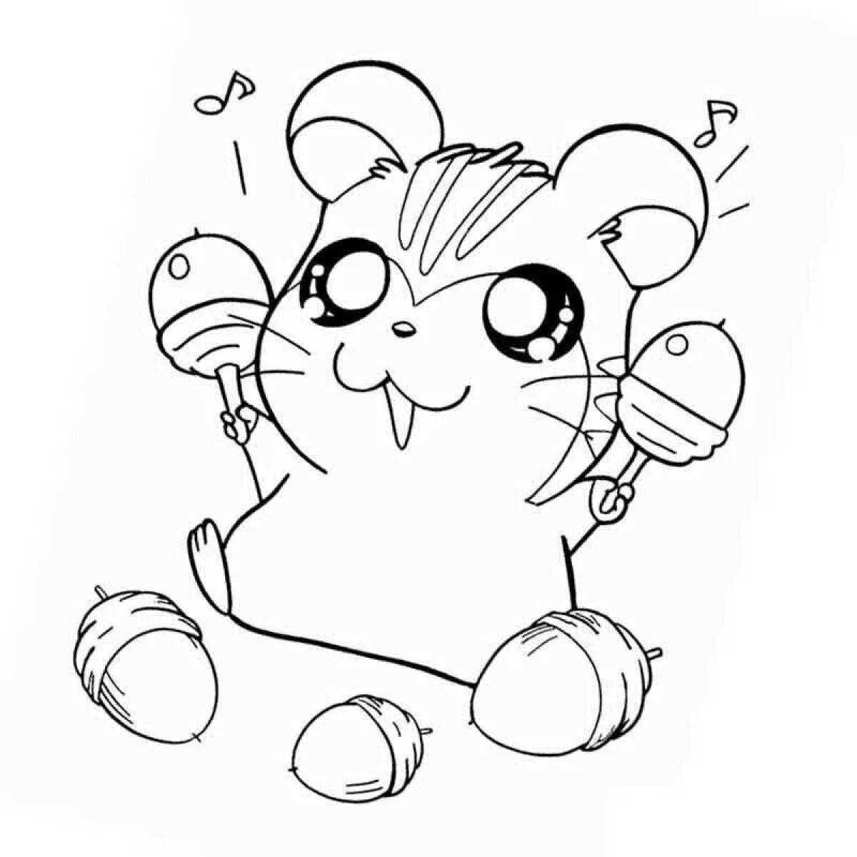 Adorable hamster coloring pages