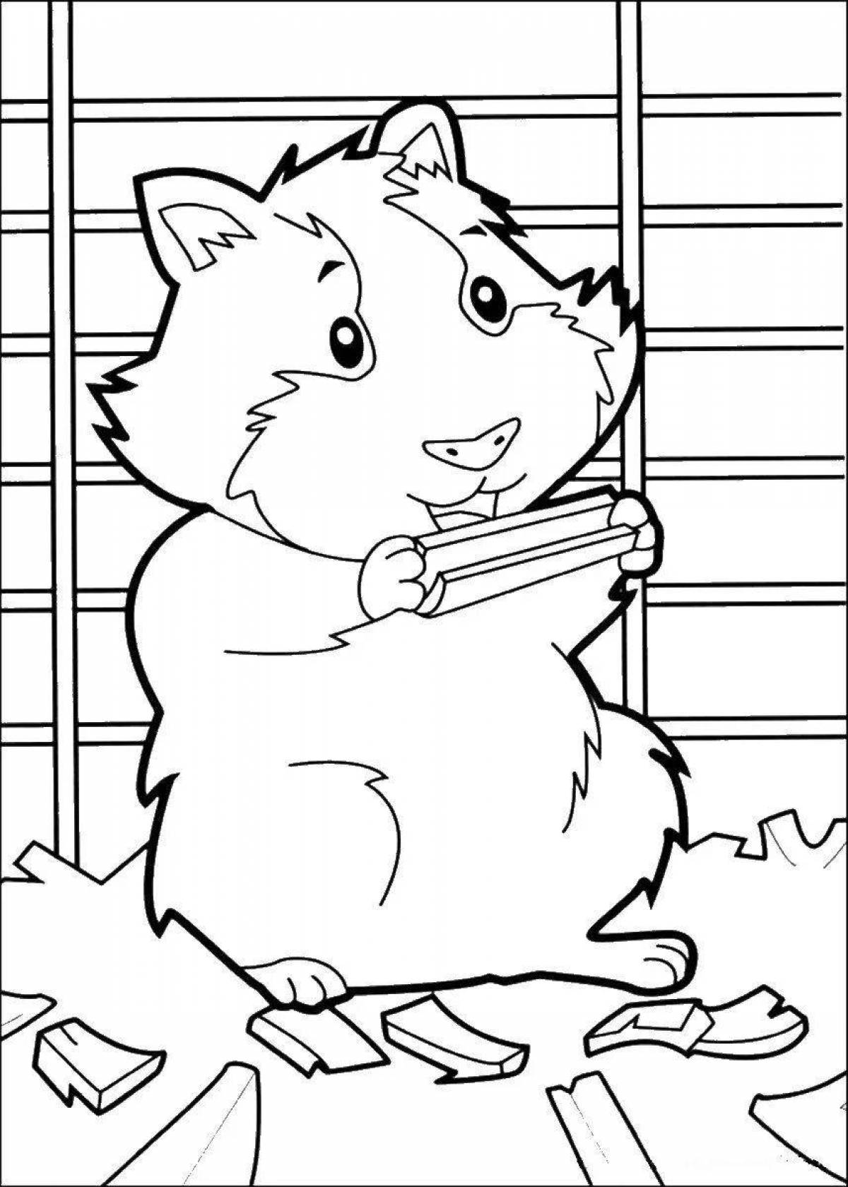 Happy coloring pages for hamsters
