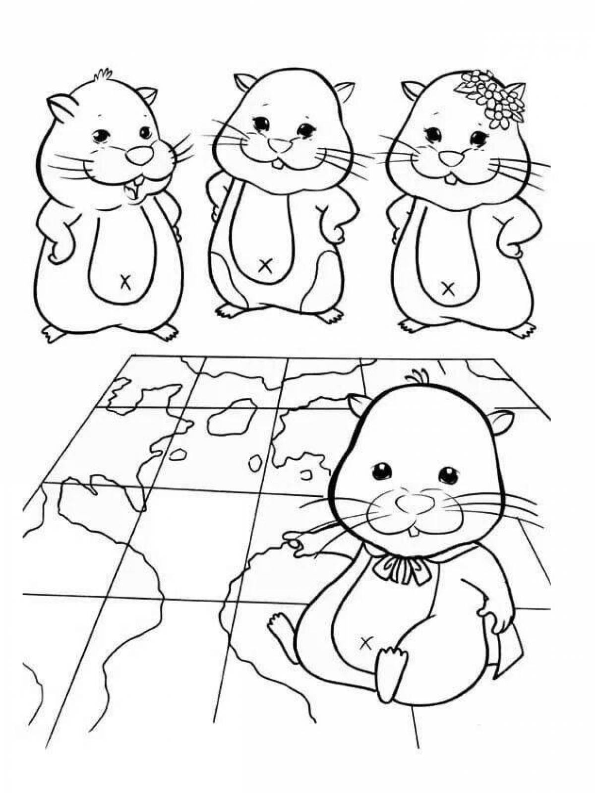 Tempting coloring pages for hamsters