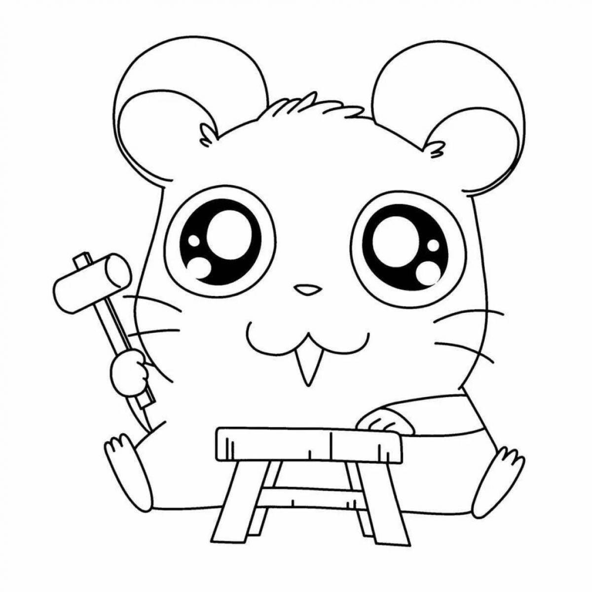 Wonderful hamster coloring pages