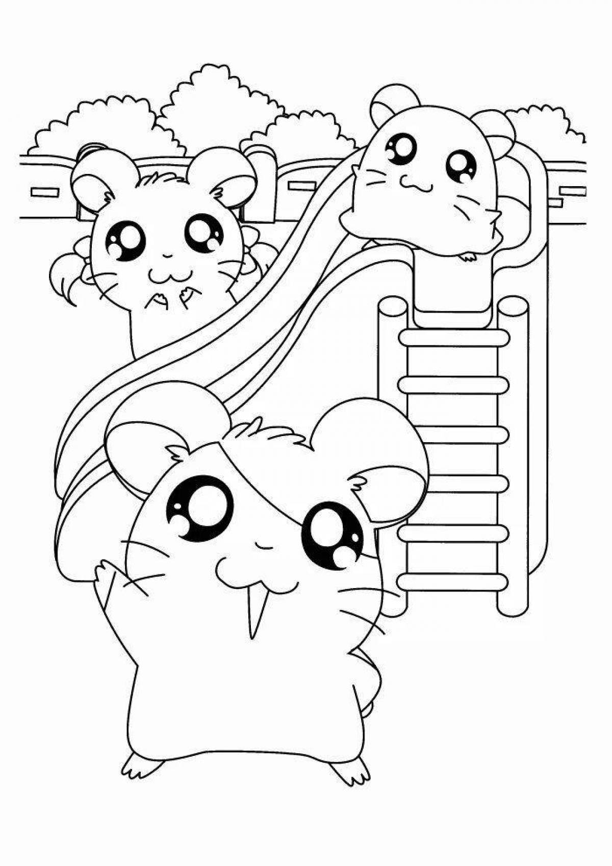 Glitter coloring pages for hamsters