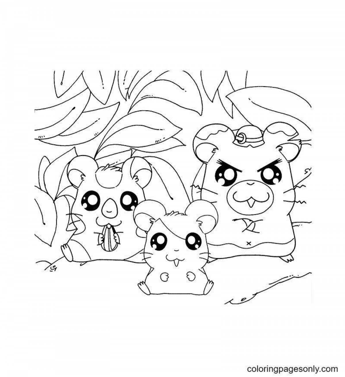 Luminous coloring pages for hamsters