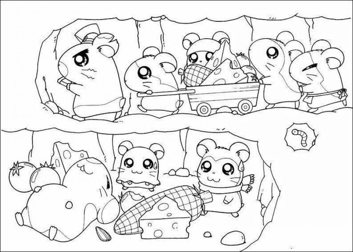 Amazing hamster coloring pages