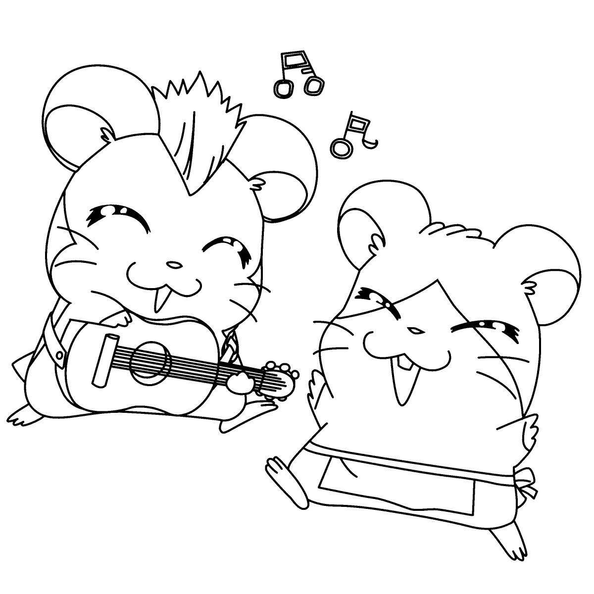 Inspiring hamster coloring pages