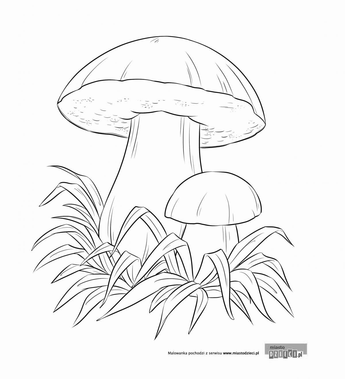 Sinister satanic mushroom coloring page