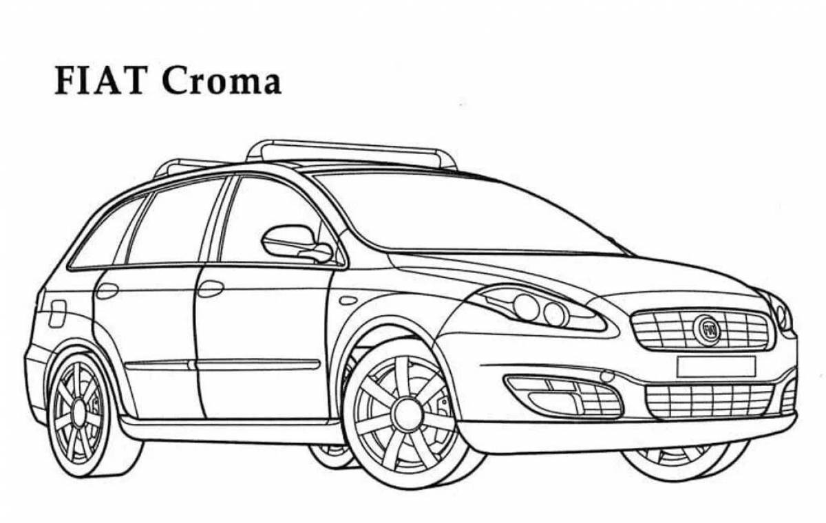 Playful car coloring page
