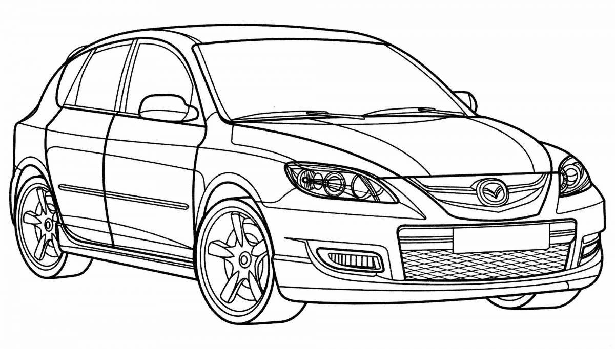 Detailed car coloring page