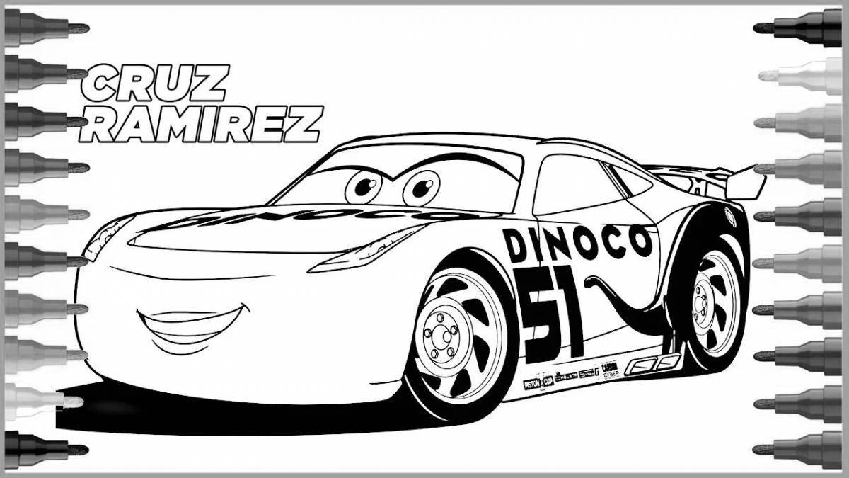 Cruz ramirez's animated coloring page