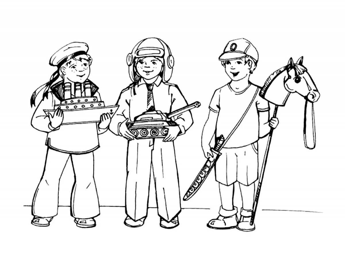 Our army large coloring page