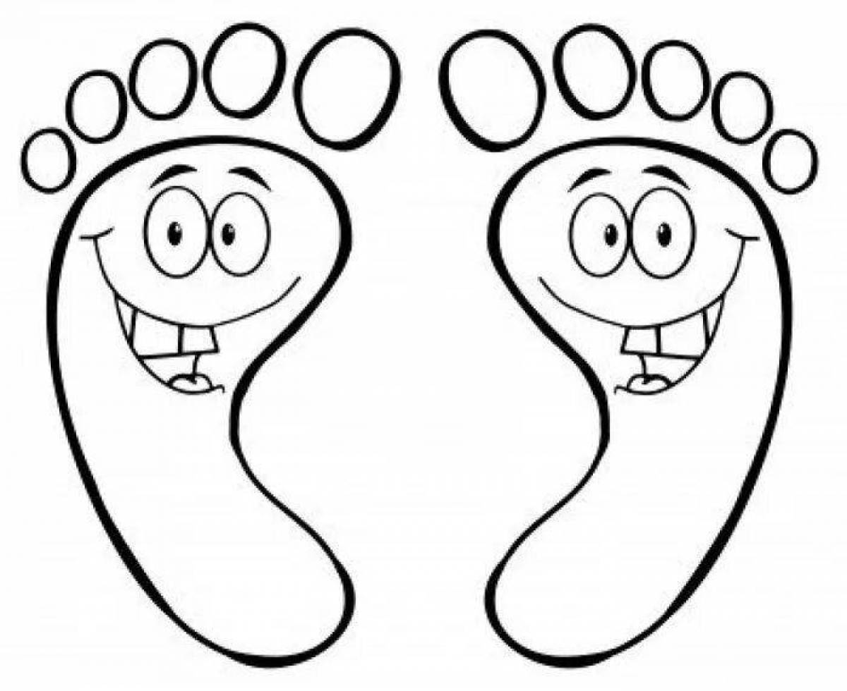 Colourful human footprints coloring book