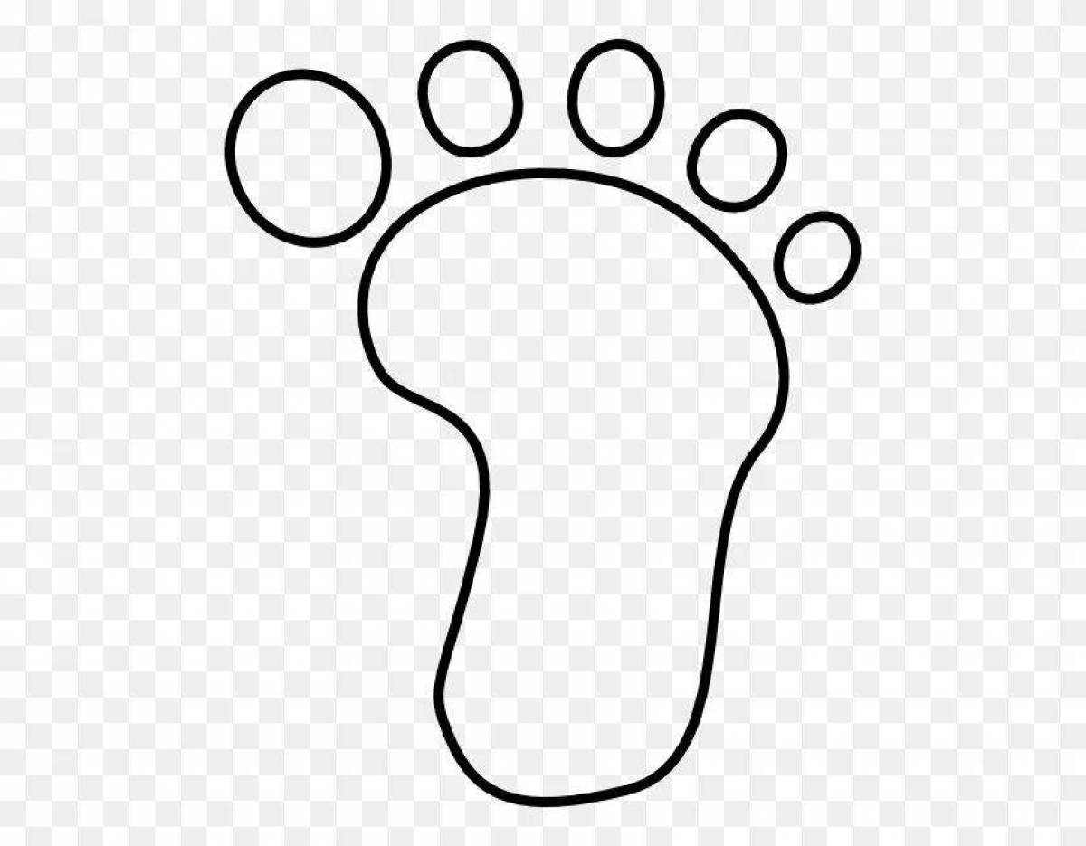 Coloring page funny human footprints