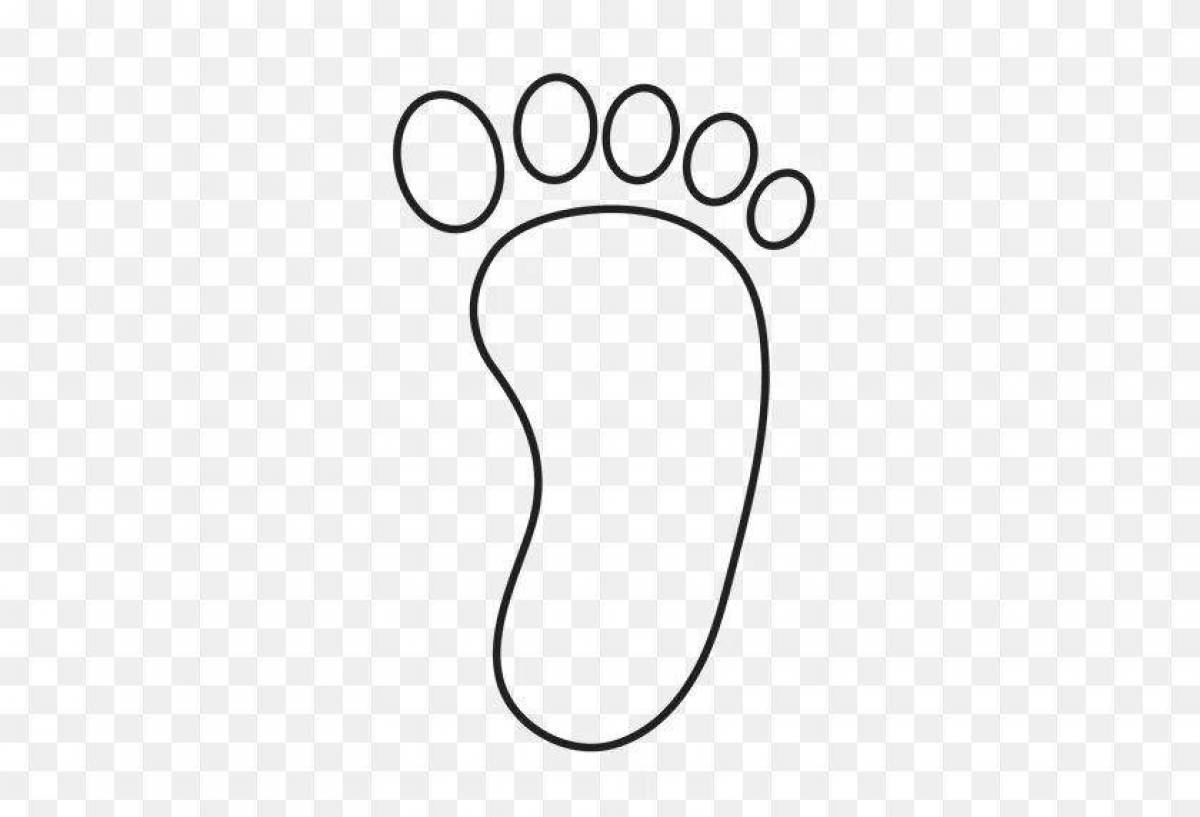 Fun coloring page of human footprints