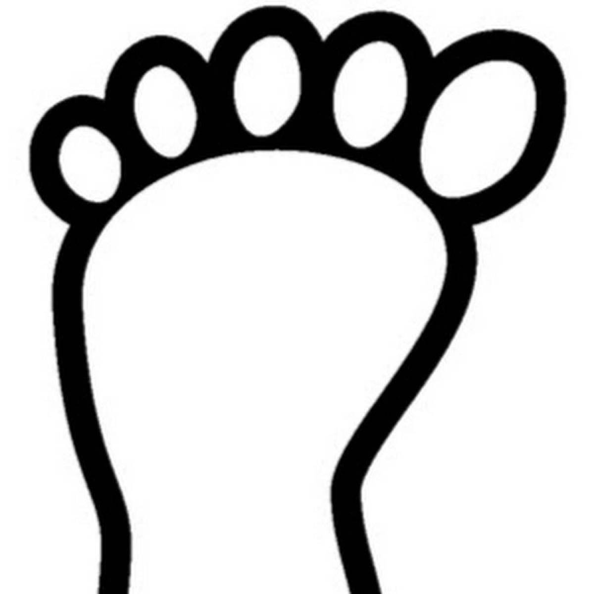Color glowing human footprints coloring page