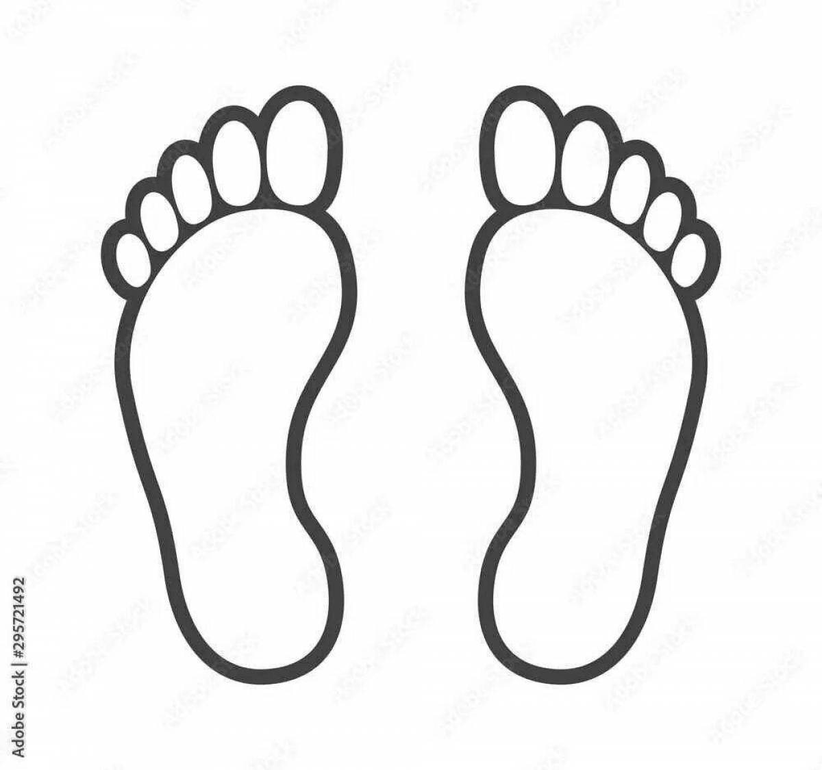 Fabulous coloring pages of human footprints