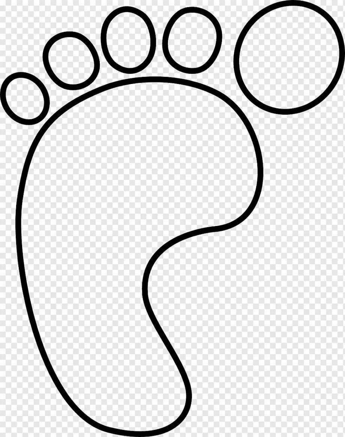 Glittering human footprints coloring book