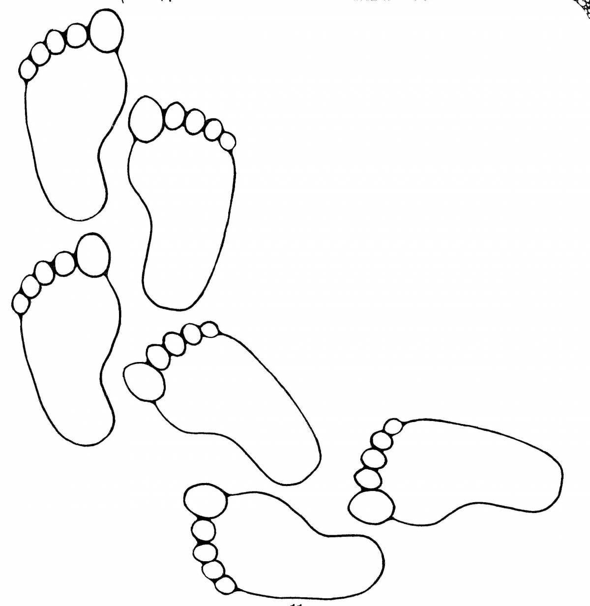 Shining human footprints coloring page