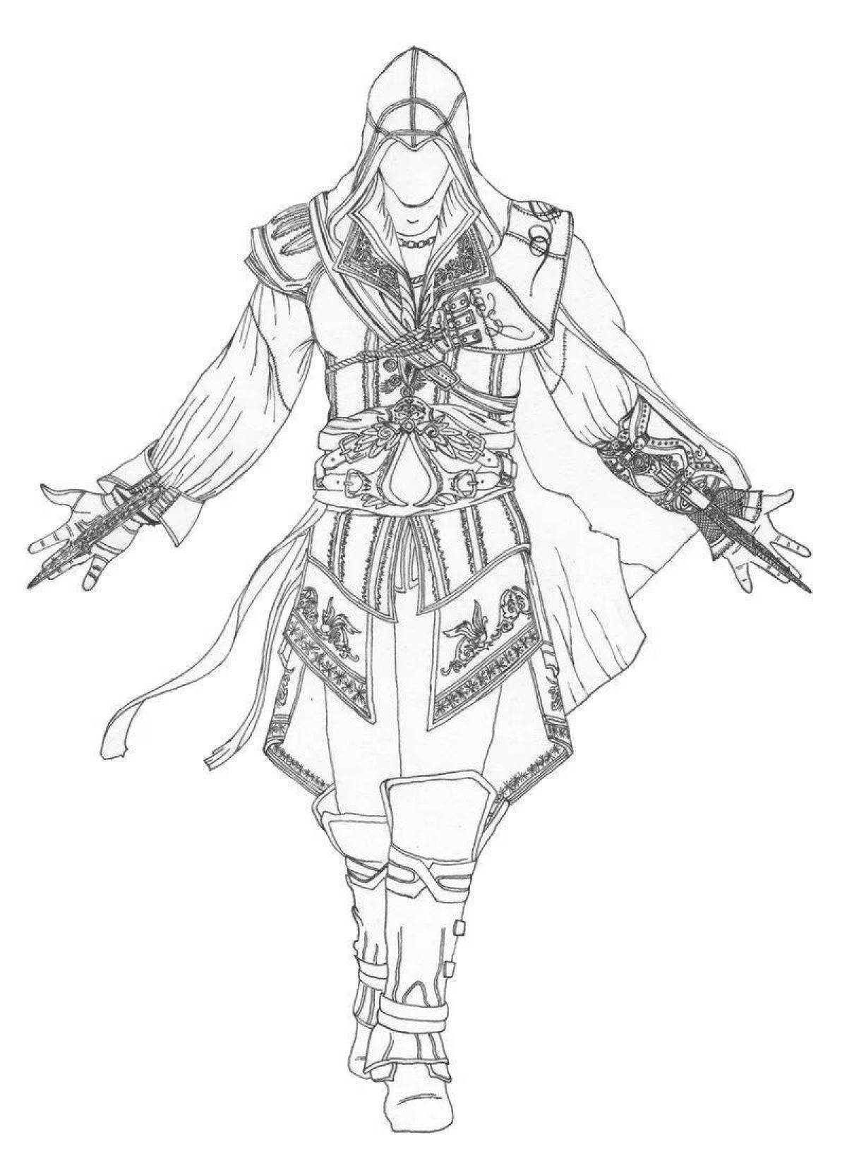 Assassincreed dramatic coloring page