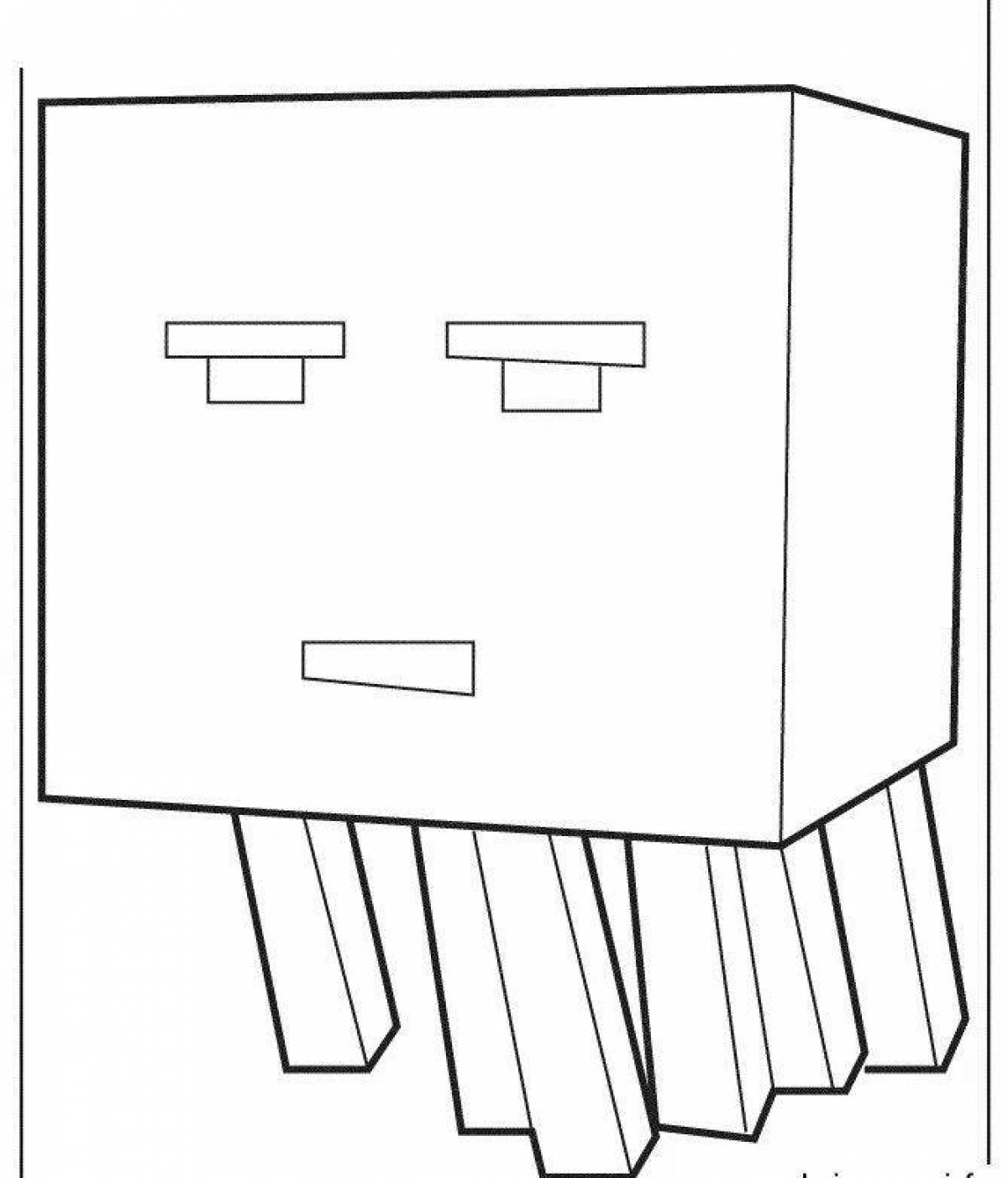 Sparkly minecraft ifrit coloring page