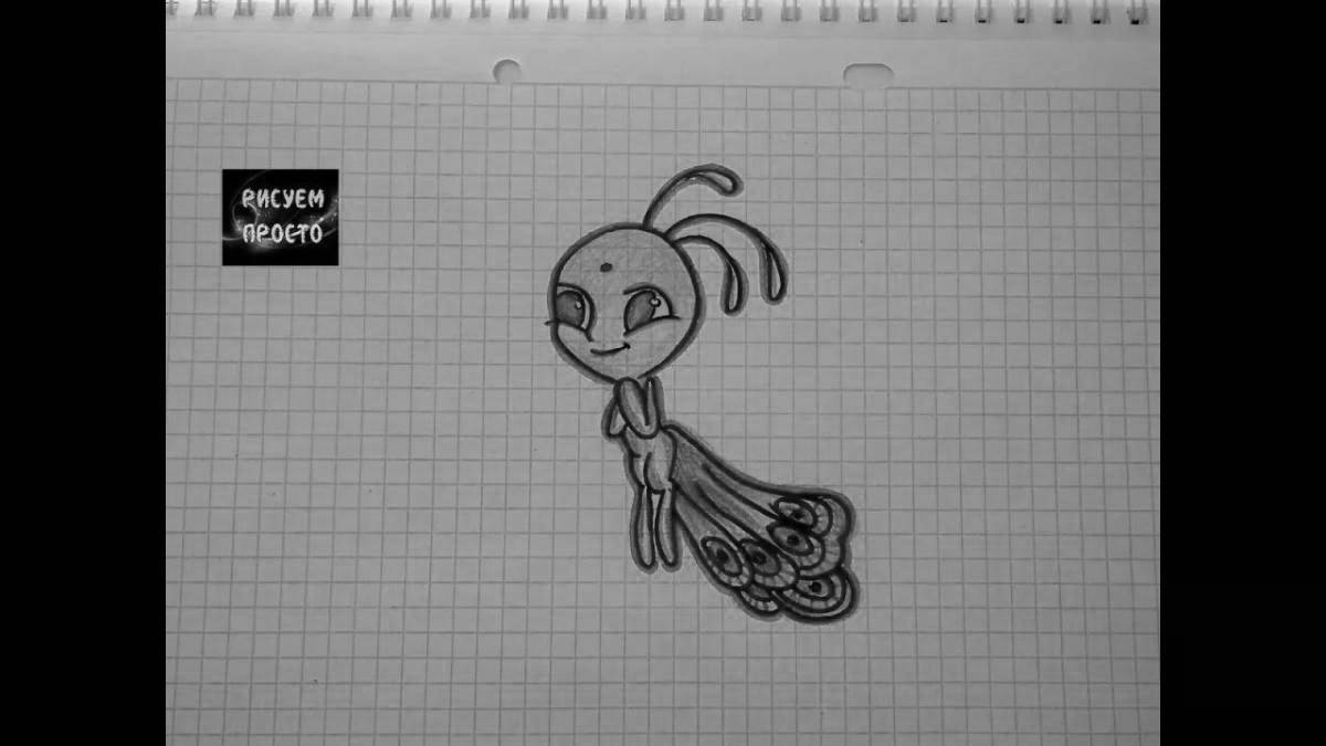 Photo Peacock mascot coloring page