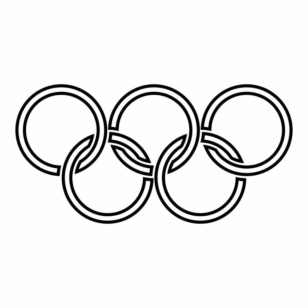 Красочная страница раскраски олимпийского флага