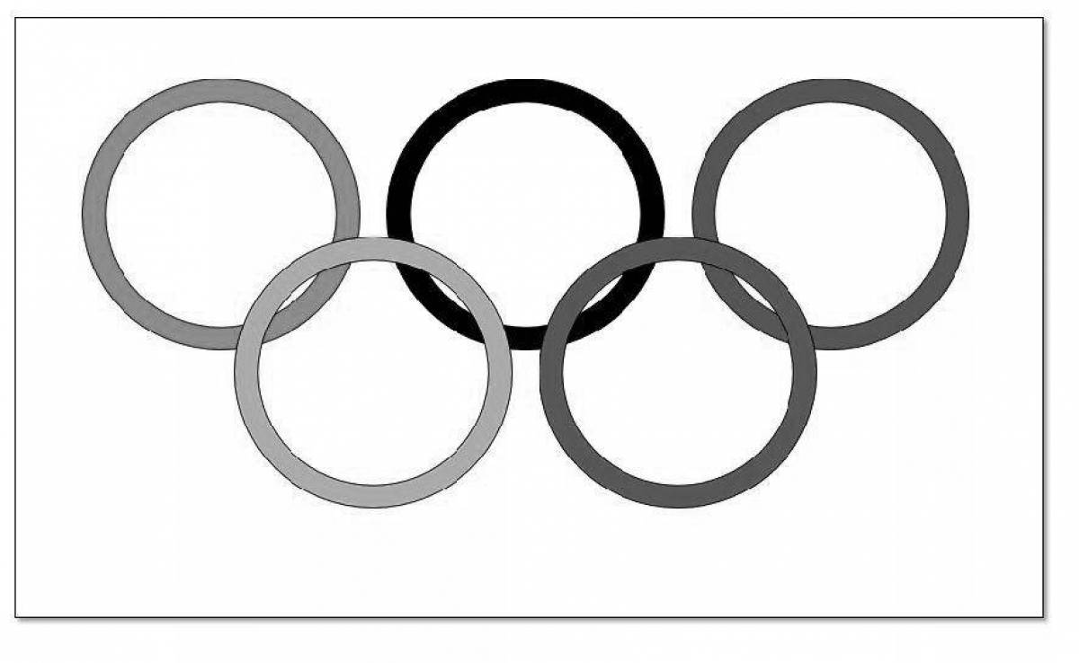 Coloring page cheerful olympic flag