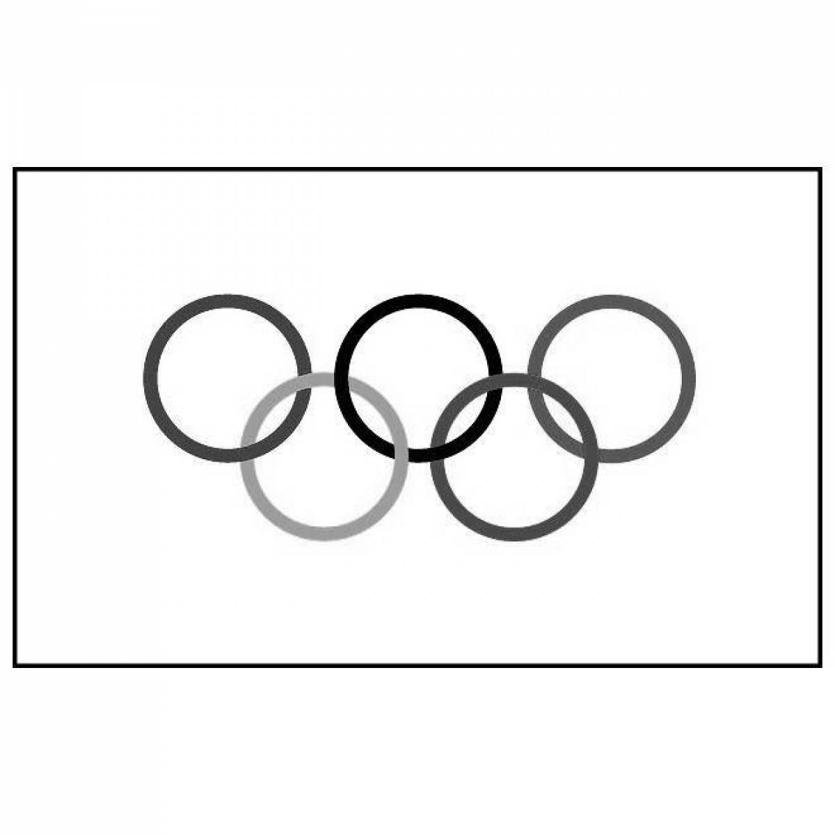 Coloring page festive olympic flag