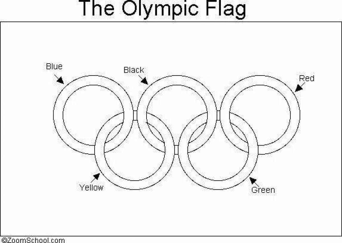 Coloring page of the glorious olympic flag